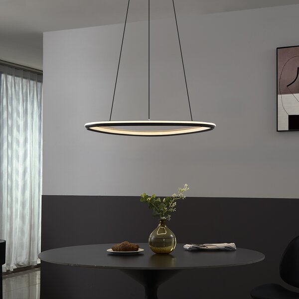 Lampada a sospensione di design nera dimmerabile a 3 livelli - Organico