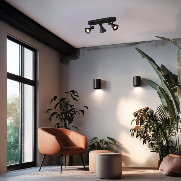 Faretto da soffitto moderno nero a 3 luci regolabile - Triangle