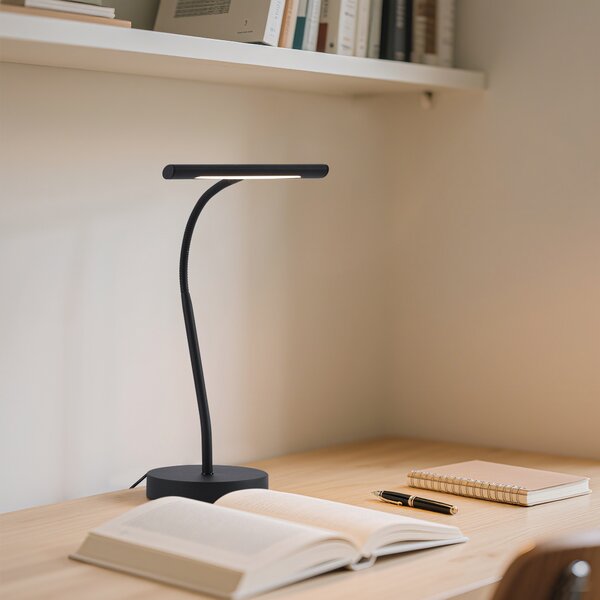 Lampada da tavolo Art Déco nera con LED incl. - Tableau