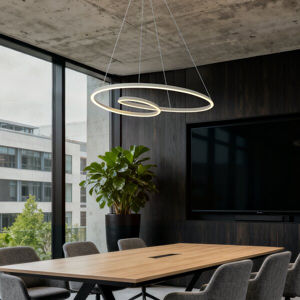 Lampada a sospensione scandinava beige 110 cm con LED dimmerabile a 3 livelli - Circuit