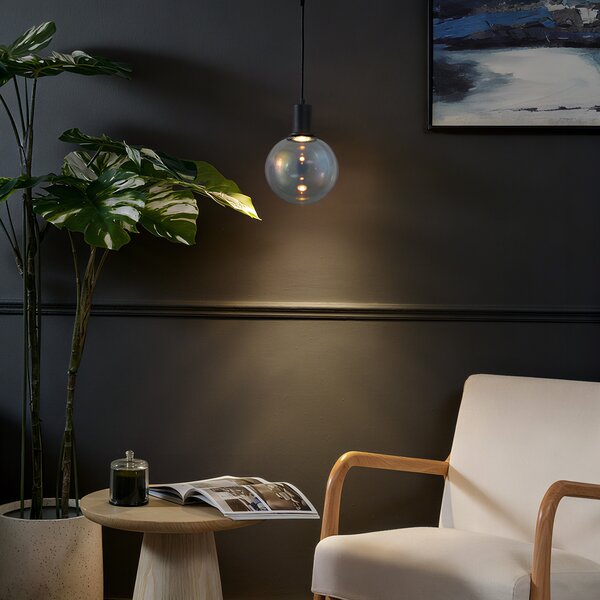 Lampada a sospensione di design nera con vetro arcobaleno 20cm - Mallon