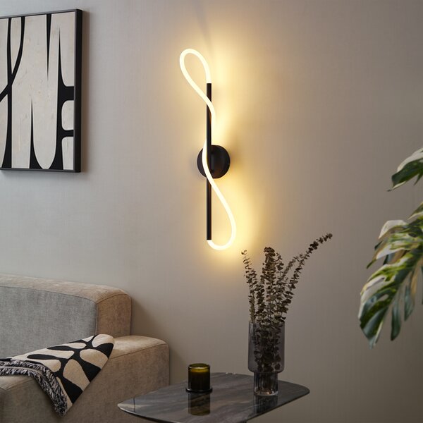 Plafoniera moderna nera con LED dimmerabile a 3 livelli - Keri