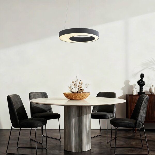 Lampada a sospensione moderna nera 50 cm con LED dimmerabile a 3 livelli - Organici