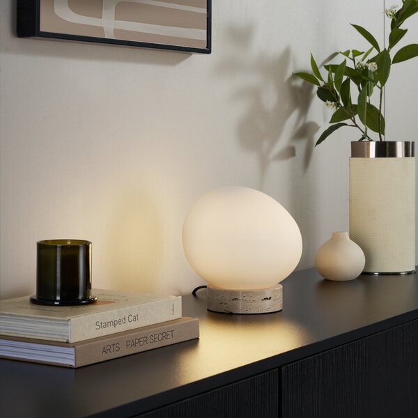 Lampada da tavolo Japandi beige con vetro opale - Sally