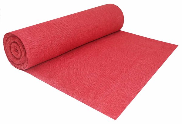 Tappeto in juta, 200 x 1000 cm, colore rosso