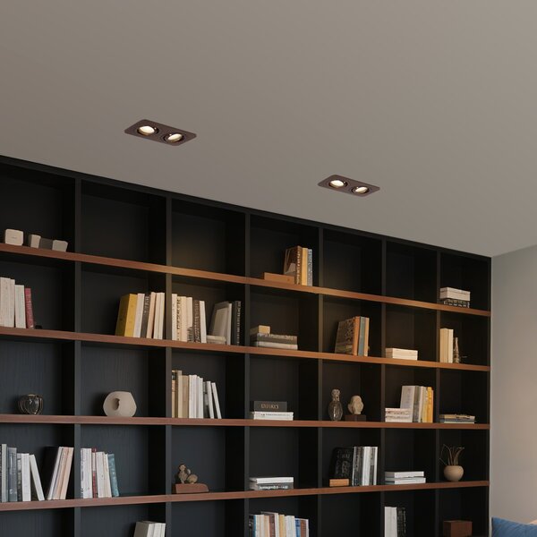 Faretto da incasso rotondo bronzo scuro GU10 50mm orientabile e inclinabile IP44 2 luci - Alberto
