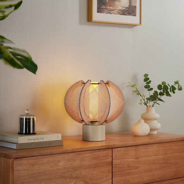 Lampada da tavolo Japandi beige 32 cm - Gertie