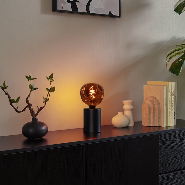 Lampada da tavolo moderna nera 13 cm - Cylinder