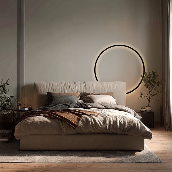 Lampada da parete di design nera 67cm con LED dimmerabile a 3 livelli - Anello