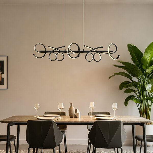 Lampada a sospensione di design nera rettangolare dimmerabile a 3 livelli - Krisscross