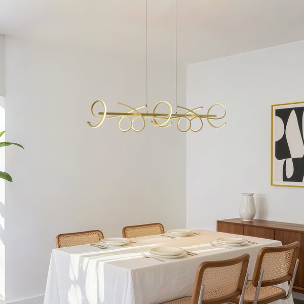 Lampada a sospensione di design oro rettangolare dimmerabile a 3 livelli - Krisscross