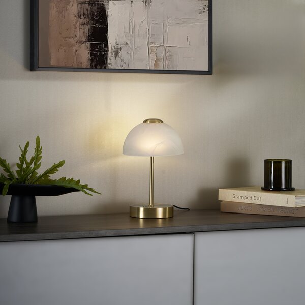Lampada da tavolo di design oro con vetro opale incl. LED dimmerabile - Joya