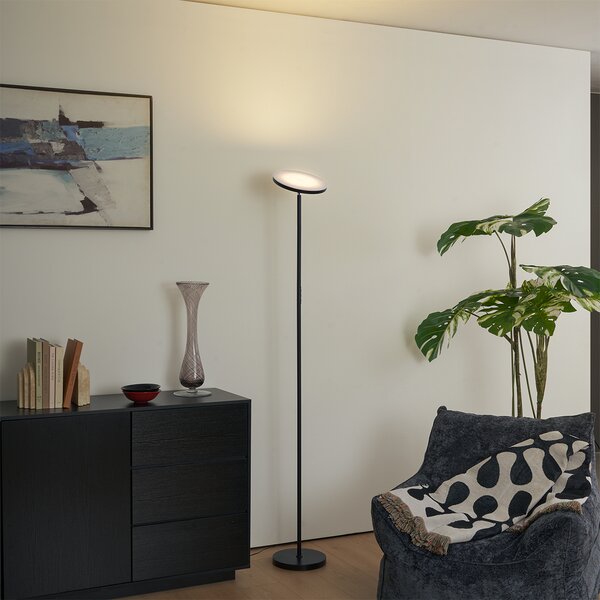 Lampada da terra moderna nera con LED dimmerabile RGB con telecomando - Sjors