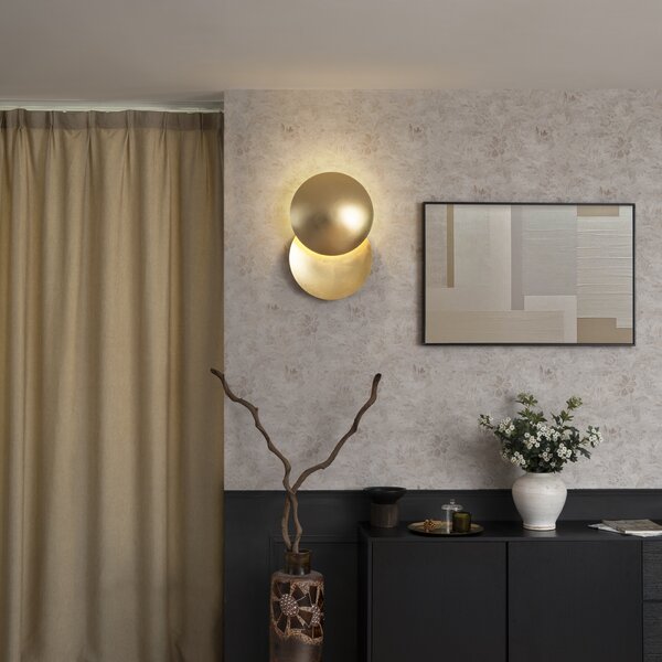 Lampada da parete moderna oro 34,5 cm 2 luci - Sunrise