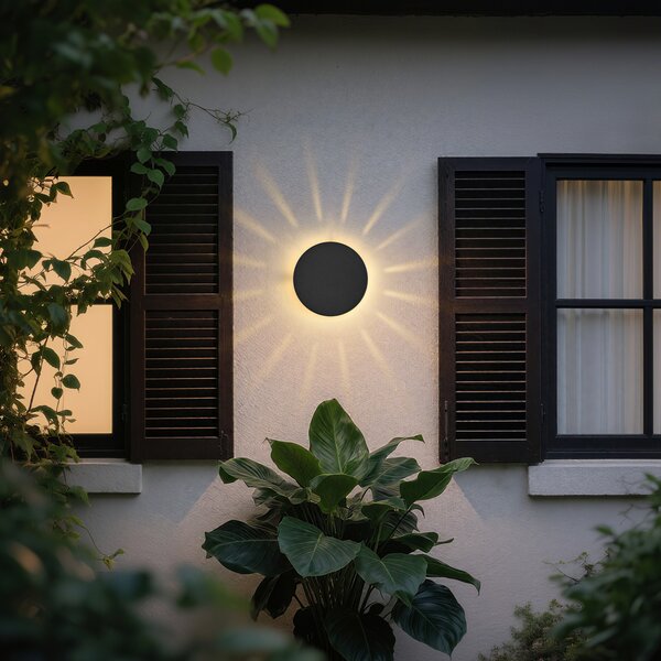 Lampada da parete per esterni nera con LED incluso IP54 - Soleil