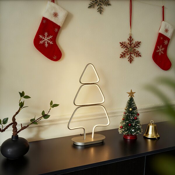 Lampada da tavolo natalizia albero di Natale in acciaio con LED - Arbre