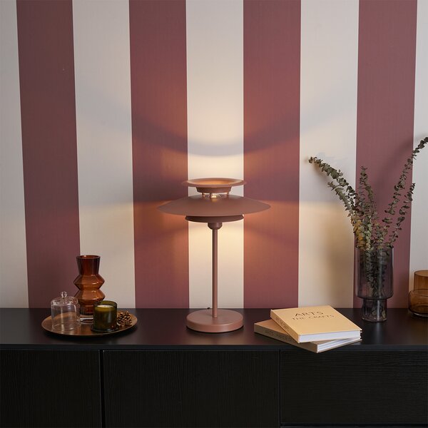 Lampada da tavolo retrò color moka in acciaio 45 cm - Pauly