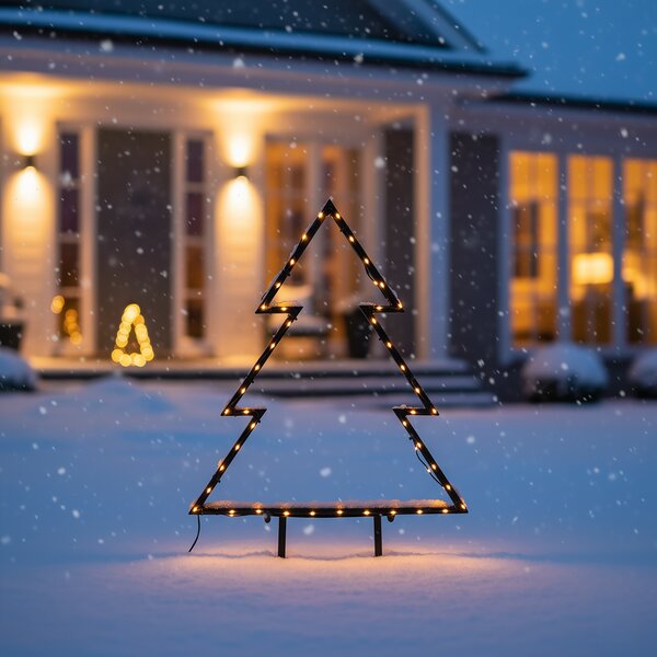 Faretto natalizio albero nero 54 cm incl. LED IP44 - Kas