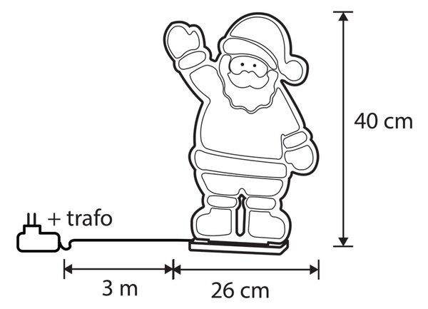 Lampada da tavolo natalizia Babbo Natale con LED e timer - Infinidade