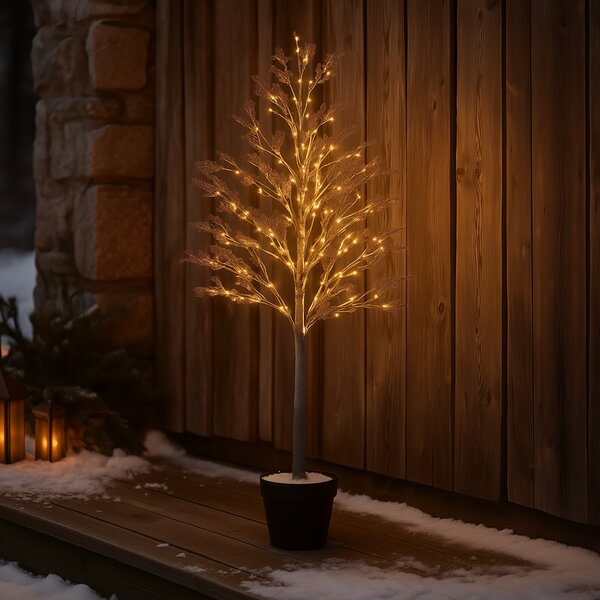 Albero di Natale da esterno da terra 120 cm con LED e timer IP44 - Fuyu