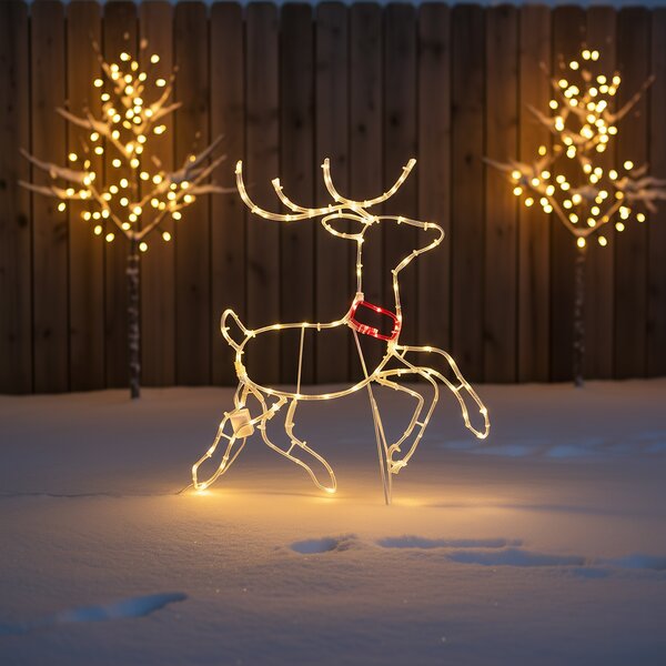Lampada da terra natalizia Cervo 50cm Incl. LED con timer IP44 - Pax
