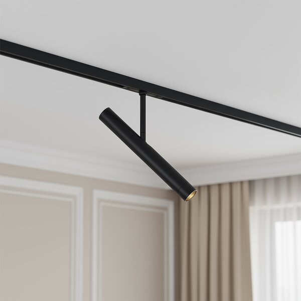 Faretto moderno nero per sistema a binario monofase - Slimline Avery