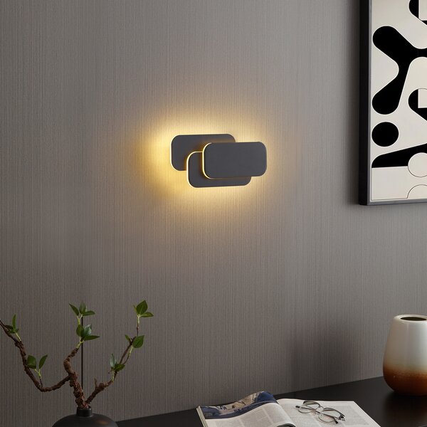Lampada da parete moderna nera con LED dimmerabile a 3 livelli - Dias