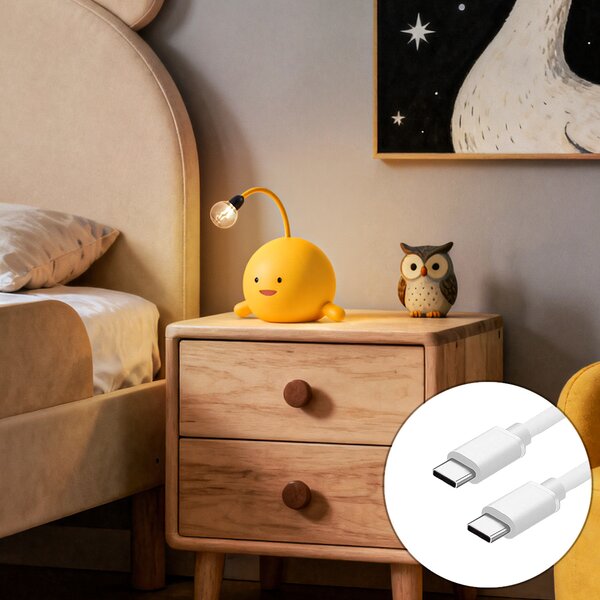 Lampada da tavolo moderna gialla con LED ricaricabile - Bulby