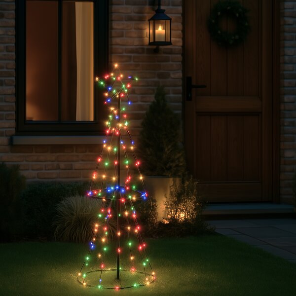 Lampada da terra natalizia albero nero 150 cm incl. LED RGB con timer IP44 - Ugoku
