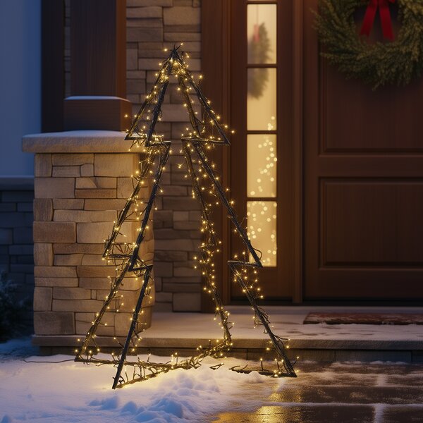 Albero di Natale nero con LED IP44 - Brilli