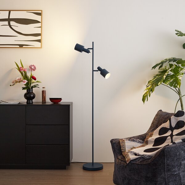 Lampada da terra moderna blu a 2 luci - Stijn