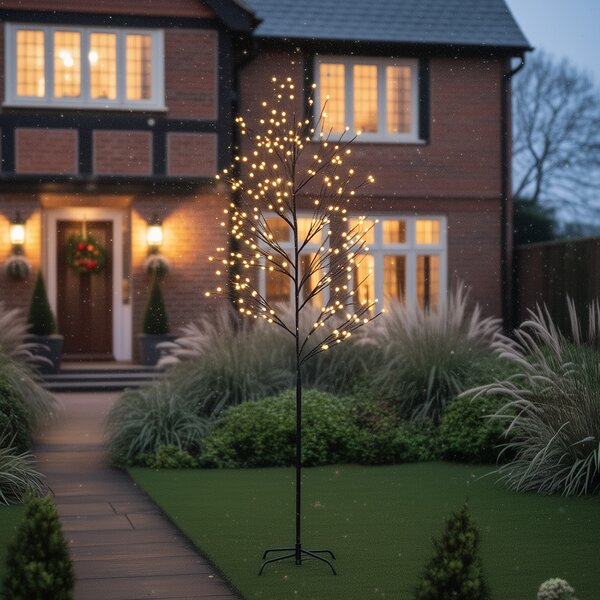 Albero di Natale nero 200 cm incl. LED IP44 - Vixen