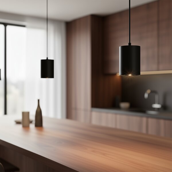 Lampada a sospensione nera moderna per sistema a binario monofase GU10 70mm - Iconic Holt