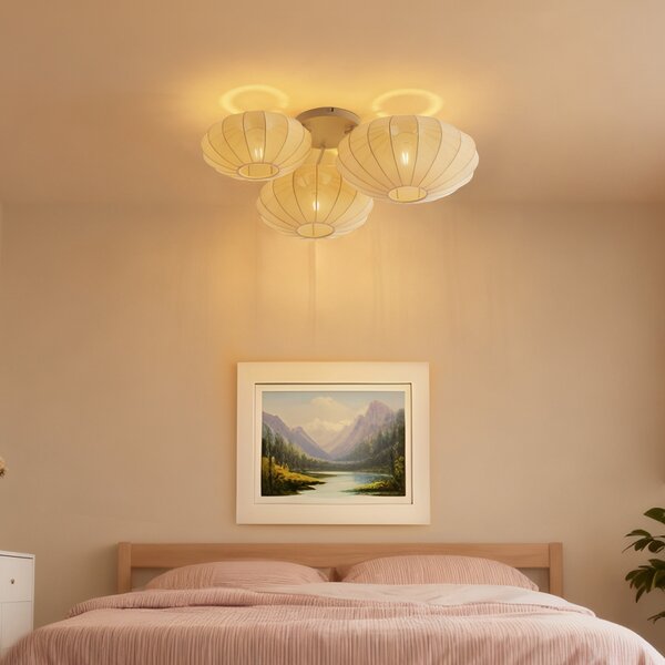 Plafoniera Japandi beige a 3 luci - Multi Bida