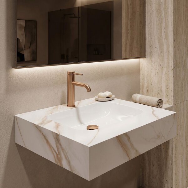 Lavabo sospeso REA Aresa Grey Gold 60