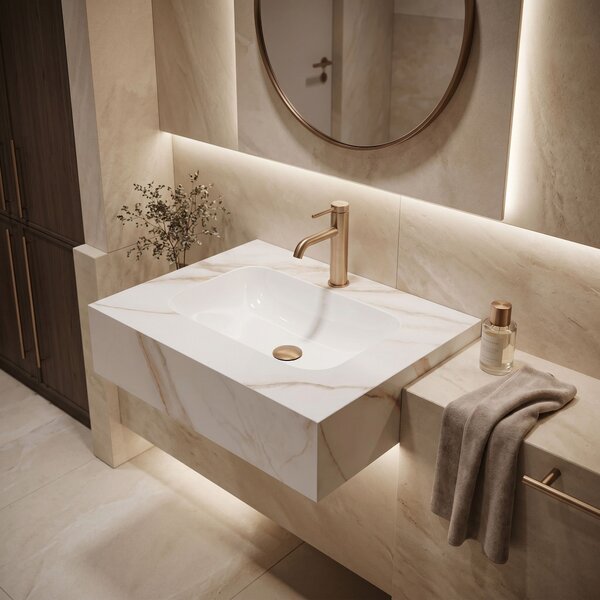Lavabo sospeso REA Aresa Grey Gold 60