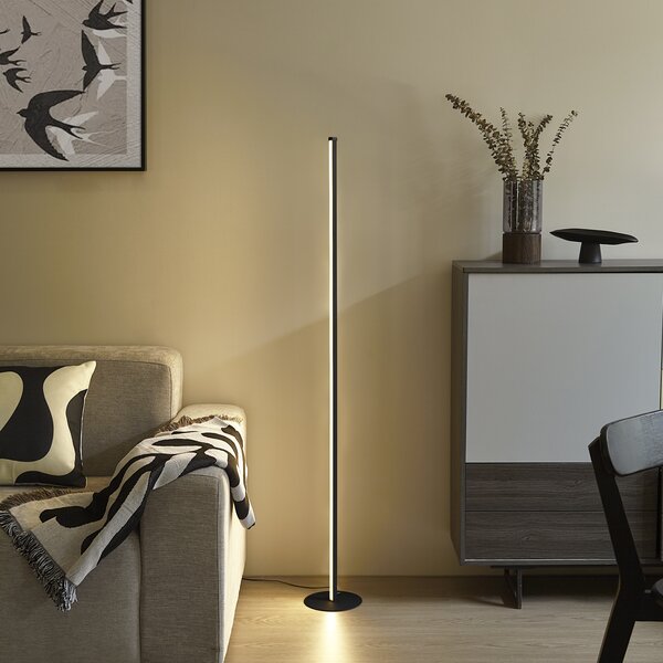 Lampada da terra di design nera con LED e dimmer touch - Clutch