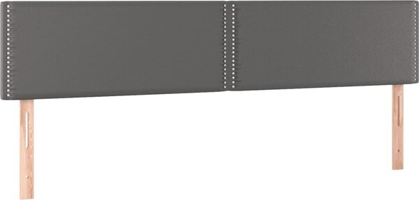 Testiera Grigio 200x5x78/88 cm in Pelle finta