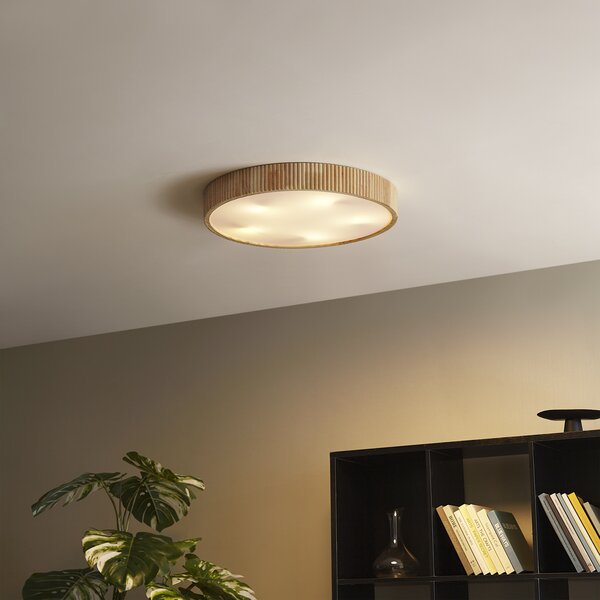 Plafoniera Japandi in legno 60cm 5 luci - Lyra