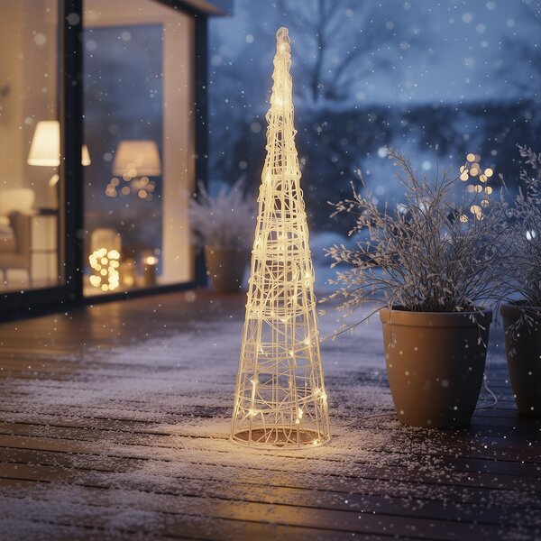 Albero di Natale trasparente 60 cm incl. LED IP44 - Coni