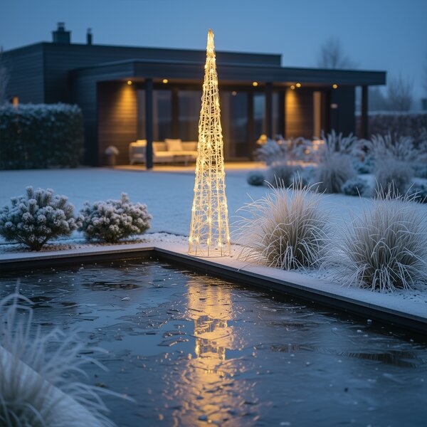 Albero di Natale trasparente 100 cm con LED IP44 - Coni