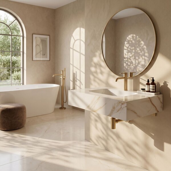 Lavabo sospeso REA Aresa Grey Gold 70