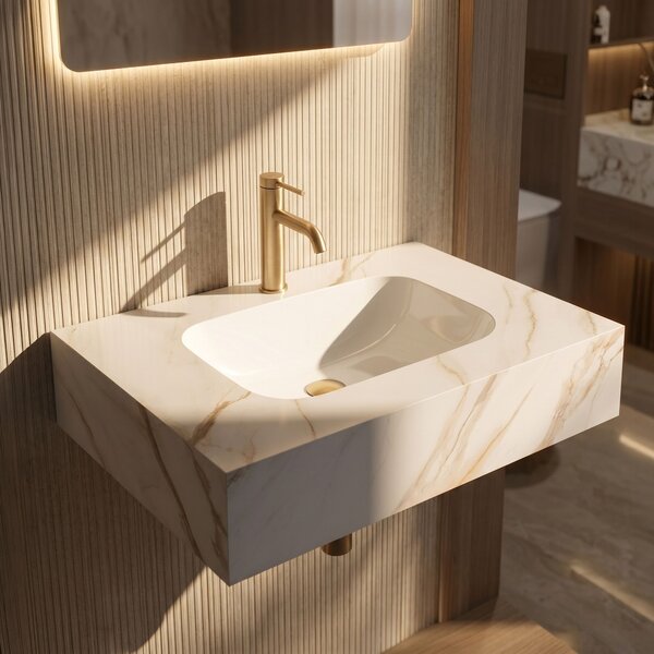 Lavabo sospeso REA Aresa Grey Gold 70