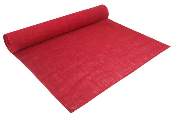 Tappeto in juta, 100 x 500 cm, colore rosso