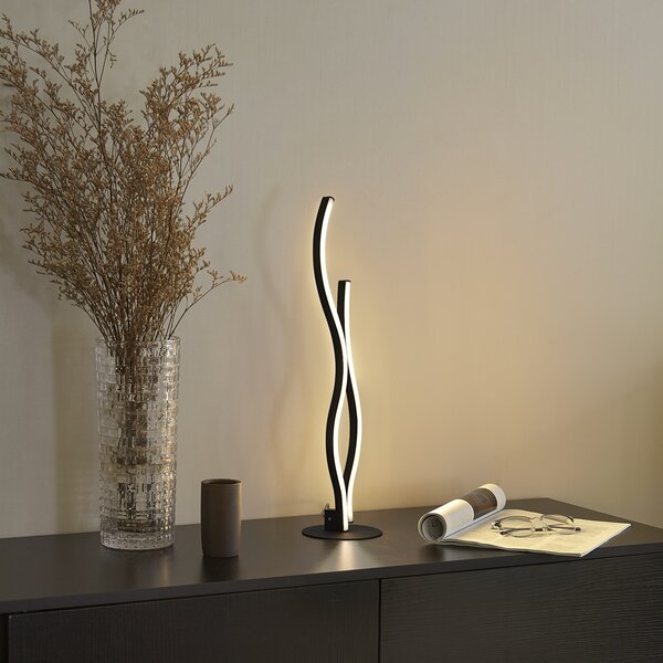 Lampada da tavolo di design nera con LED dimmerabile - Ying