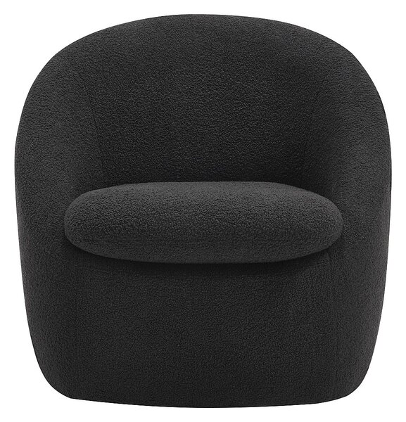 Poltrona girevole in tessuto bouclette nero - NETALIO