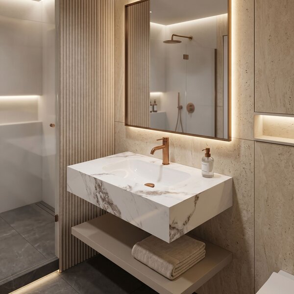 Lavabo sospeso REA Aresa Cold Jade 70