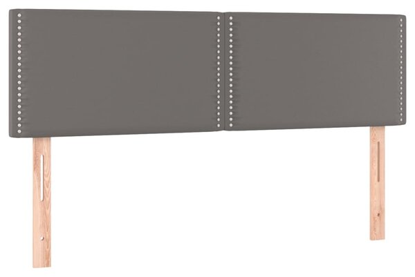 Testiera Grigio 144x5x78/88 cm in Pelle finta