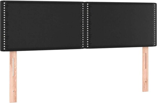 Testiera Nera 144x5x78/88 cm in Pelle finta