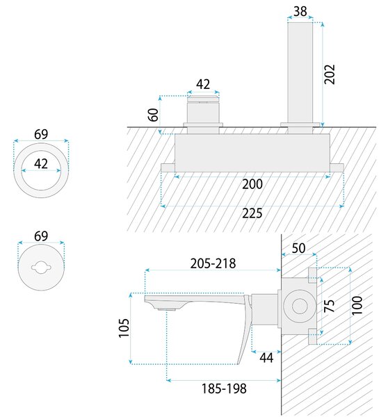 Miscelatore lavabo da incasso REA VISION Titan + BOX